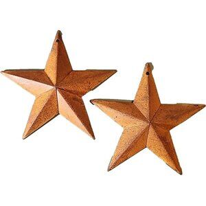 2 Rusty Tin Stars 5" Rustic Metal Crafts Ornaments Texas Decor